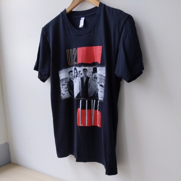 U2 Joshua Tree Band T Shirt Black Red Men's Size Small - Picture 7 of 7